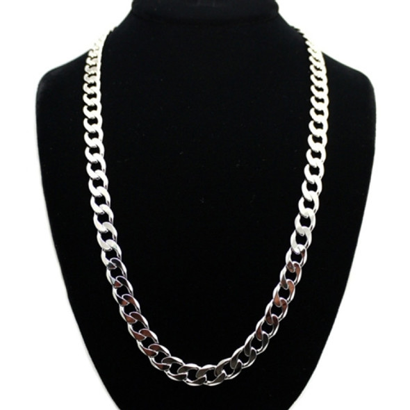 Europe and America Fashion Alloy Chain Hip Hop Simple Long Necklace, Width: 12mm, Length: 80cm (Platinum)