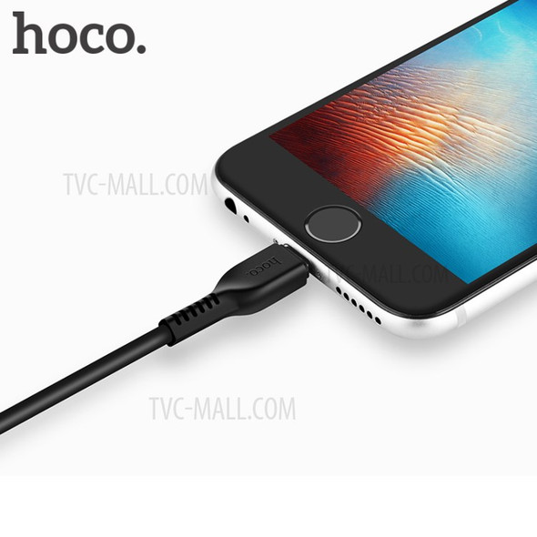 HOCO X20 2M 2A 8-Pin Lightning USB Charge and Sync Cable for iPhone iPad iPod - Black