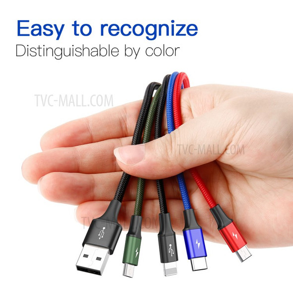 BASEUS Fast 3.5A 1.2m Lightning 8 Pin + Type C + Dual Micro USB 4-in-1 Data Charge Cable