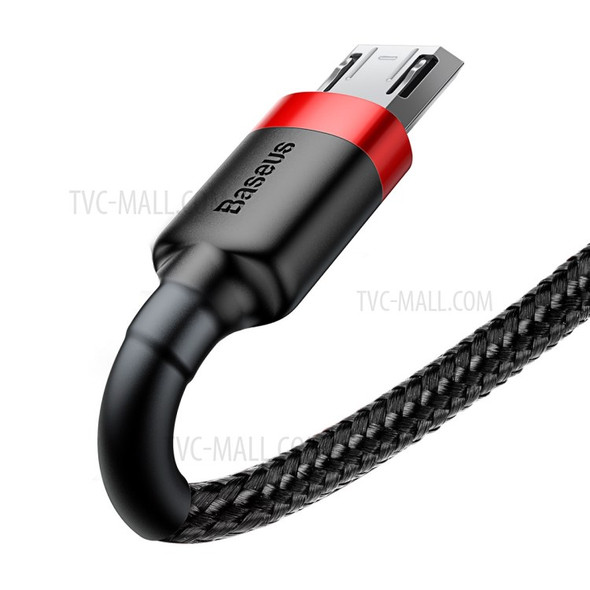 BASEUS KLF Series Woven 3m 2A Micro USB Charge Cable for Samsung Huawei Xiaomi - Red/Black