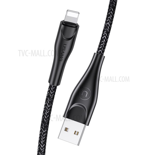 USAMS 1M Nylon Braided Lightning 8Pin USB Data Sync Charger Cable for iPhone iPad iPod - Black