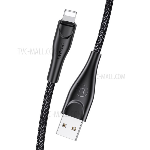 USAMS 2M Nylon Braided Lightning 8Pin USB Data Sync Charging Cable for iPhone iPad iPod - Black