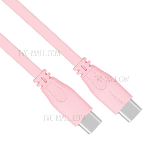 MOMAX 1M Flat Noodle USB Type-C to USB Type-C Sync Charger Cable for Samsung Huawei - Pink