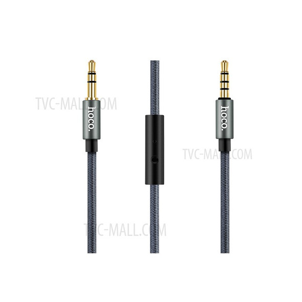 HOCO UPA04 1m 3.5mm Male to Male AUX Audio Cable with Smart Microphone for Cellphone Tablet MP3