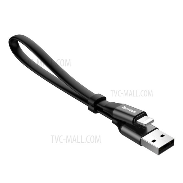 BASEUS 23cm USB Cable 2A USB-A to Lightning 8Pin Charging Cord Portable Data Sync Cable - Black