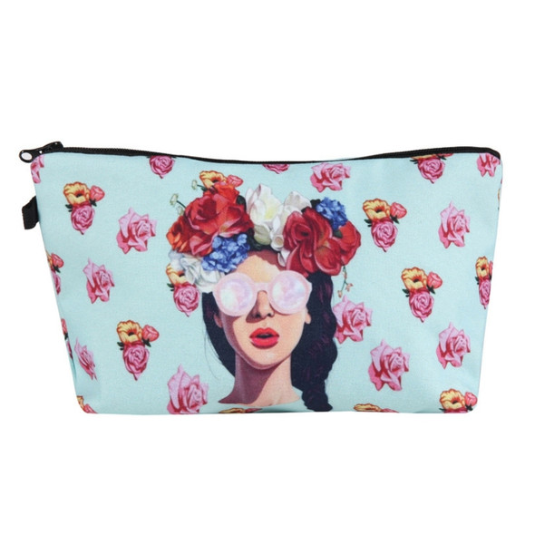 3 PCS Printing Makeup Bags With Multicolor Pattern Cute Cosmetics Pouchs For Travel Ladies Pouch Women Cosmetic Bag(hzb715)