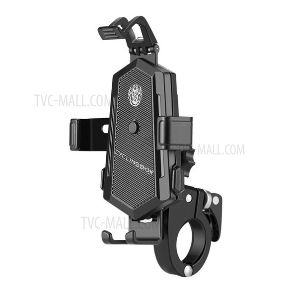 Motorcycle Bike Phone Holder Rearview Handlebar Mount Scooter Motor Auto Grip Bicycle Phone Holder - Handlebar/Black