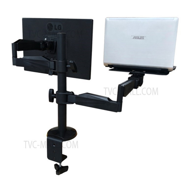 SZJ01 2-in-1 Office Notebook Monitor Holder Desktop Laptop Mount Stand - Black