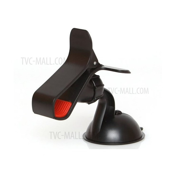 Black 360 Rotary Car Clamp Mount Phone Holder for iPhone Samsung Sony LG GPS PDA Etc, Max Width: 9.5cm