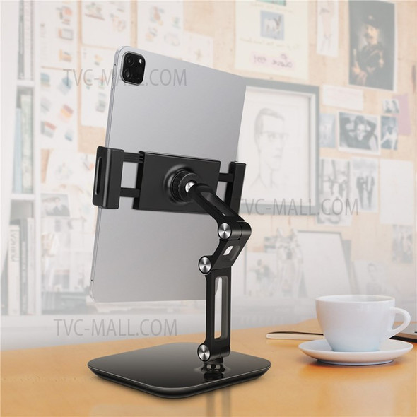 4-12.9 inch Phone Tablet Stand Holder Height Angle Adjustable Aluminum Alloy 360 Degree Rotating Tablet Desktop Bracket