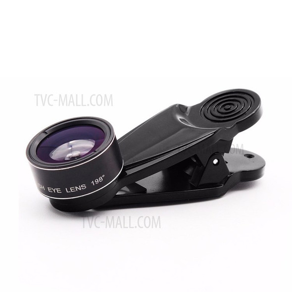Cell Phone Camera Lens Kit, 5 in 1 Universal Telephoto Lens, 2X Portrait Lens + 0.63X Wide Angle Lens + 15X Macro Lens + 198° Fish Eye Lens + CPL Polarizer
