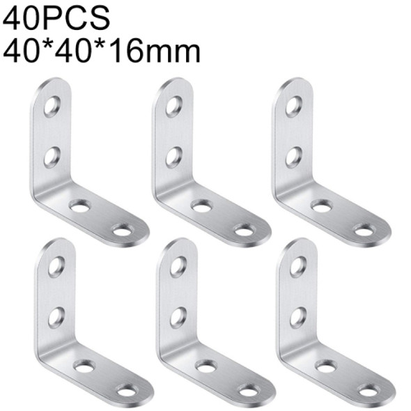 40 PCS Stainless Steel 90 Degree Angle Bracket, Corner Brace Joint Bracket Fastener Furniture Cabinet Screens Wall (40mm)