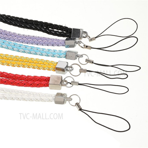 6Pcs/Pack Phone Case Braided Lanyard ID Card Badge Hanging Strap Rope