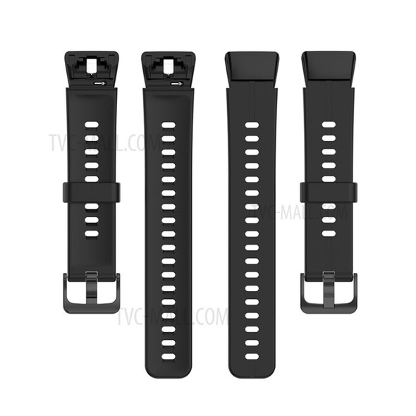 1 Pair Metal Watch Band Buckle Connectors for Huawei Band 6/Honor Band 6 - Black