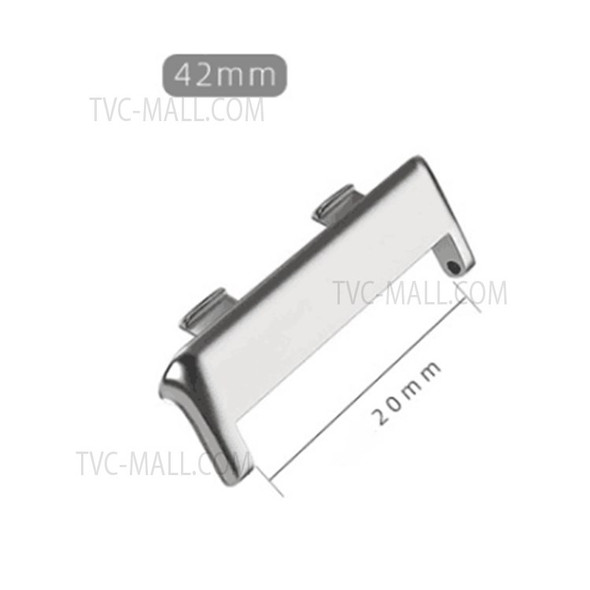 1 Pair Stainless Steel Connection Adapter Watch Strap Connector for Oppo Watch 2 42mm - Silver