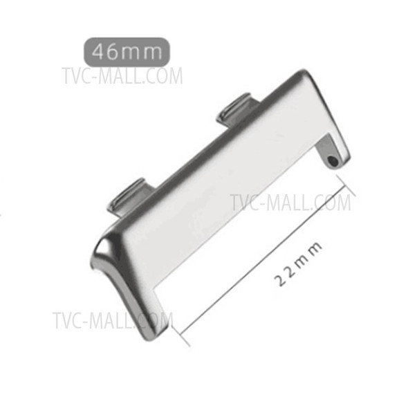 1 Pair Stainless Steel Watch Strap Connector Adapter for Oppo Watch 2 46mm - Silver