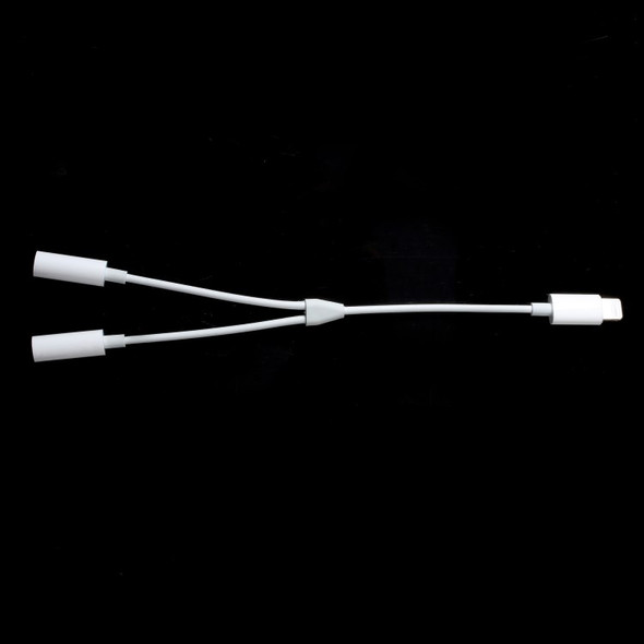 Lightning Male to Dual 3.5mm Female Headphone Jack Audio Adapter Cable for iPhone