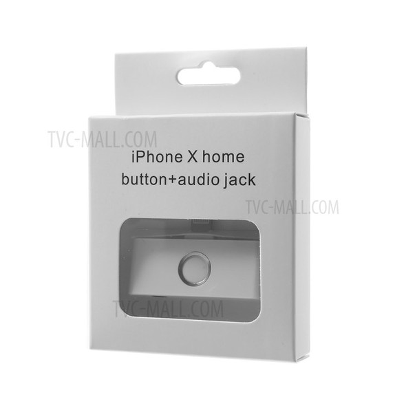2 in 1 Home Button to Audio Jack + Lighting Charging Port for iPhone X/8/8 Plus - Silver