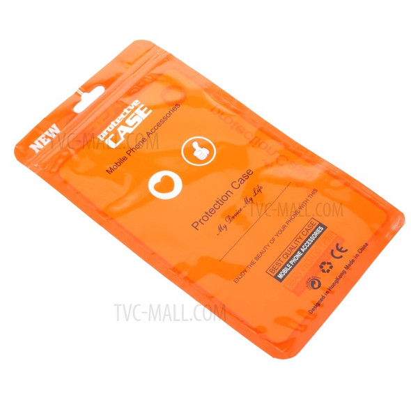 100Pcs/Lot Zip Lock Plastic Retail Packaging Bag for iPhone X/8/8 Plus Cases, Inner Size: 17 x 10.5cm - Orange