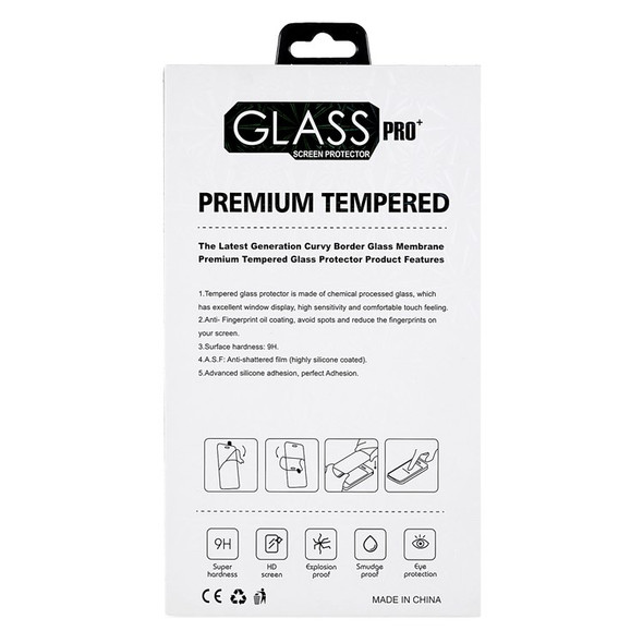 50Pcs/Lot Laser Carving Universal Flip Package for Tempered Glass Screen Protector, Size: 16.5 x 9cm - White