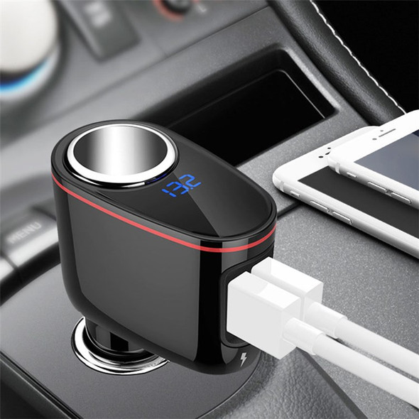 LOHEE S-06A Dual USB Car Charger Voltage Detection Cigarette Lighter Socket Charge Adapter