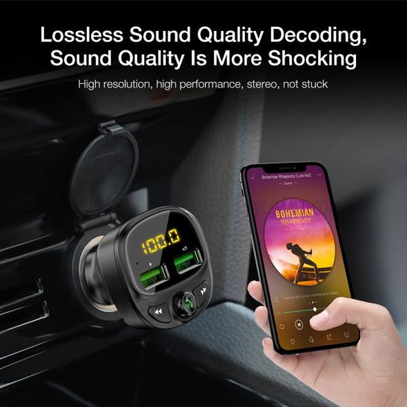 FLOVEME HY-87 YXF191854 FM Transmitter Bluetooth Car Kit Dual USB Car Charger MP3 Music Player Support U Disk TF Card