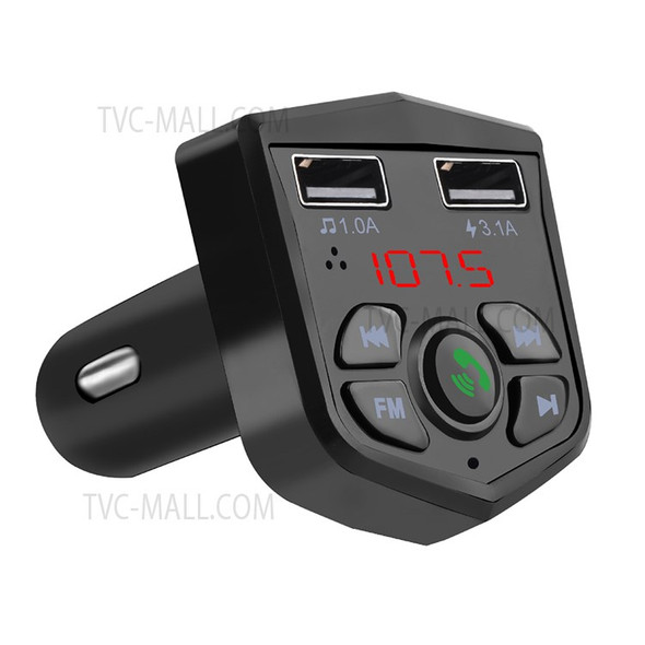 803 Bluetooth FM MP3 Player Bluetooth Calls Car Charger Hands-Free Calls Music Player Cigarette Lighter Adapter Support Bluetooth/TF Card/U Disk