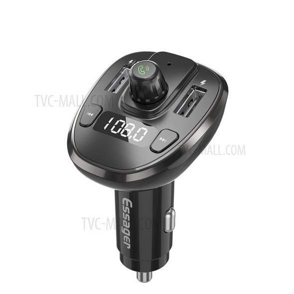 ESSAGER Mobile Phone Bluetooth MP3 Car Charger - Black