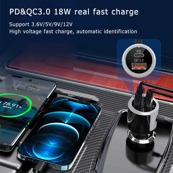 BC71 Car Air Vent Bluetooth MP3 FM Transmitter USB QC3.0 PD Fast Charging Adapter Phone Charger