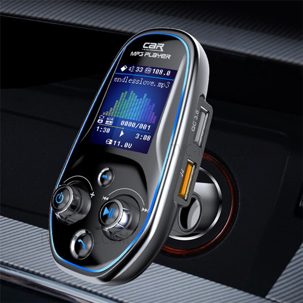 BT29 Color Screen Voltage Detection Dual USB Car Bluetooth MP3 Player FM Transmitter AUX TF QC3.0 Phone Fast Charging Adapter