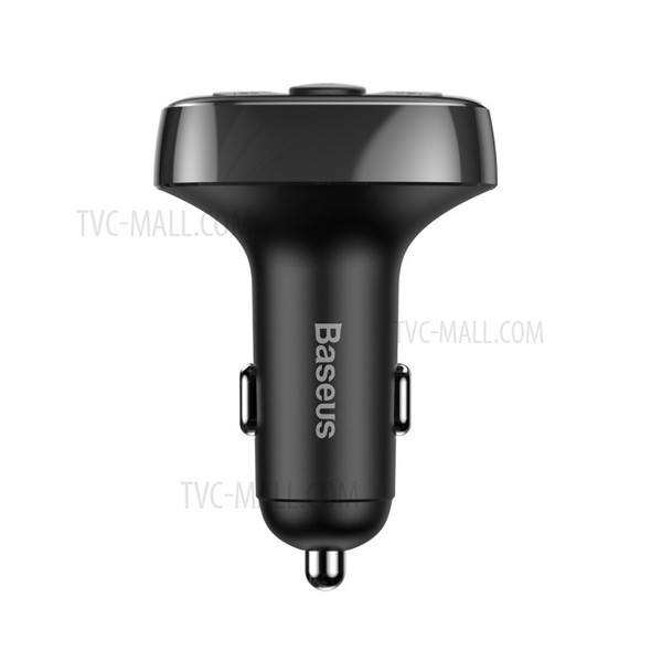 BASEUS S-09A T Typed 2-USB Bluetooth MP3 Car Charger Adapter Support USB Disk/TF Card/FM Transmitter (Standard Version)