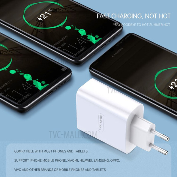 LETANG LT-CT-27 EU Plug Single USB Wall Charger Universal 2.1A Home Travel Phone Power Adapter