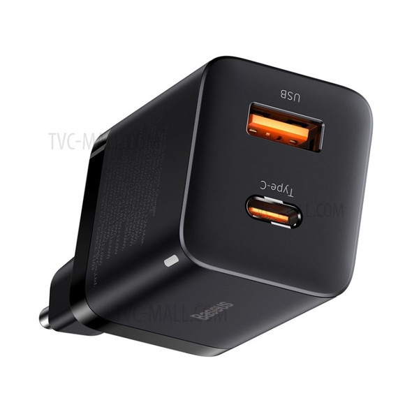 BASEUS Super Si Pro Quick Charger Type-C + USB Dual Port Charging Adapter 30W - EU Plug/Black