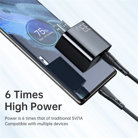 MCDODO MDD PD33W PD Dual Output Fast Compatible Charger Set USB A+USB C Charger Adapter Block with Type-C to Type-C Cable - US Plug