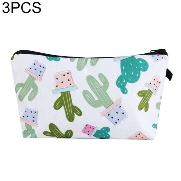 3 PCS Printing Makeup Bags With Multicolor Pattern Cute Cosmetics Pouchs For Travel Ladies Pouch Women Cosmetic Bag(hzb716)