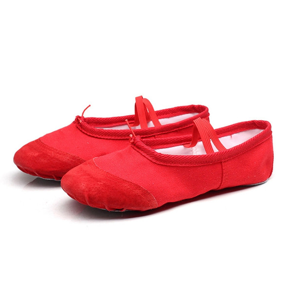 2 Pairs Flats Soft Ballet Shoes Latin Yoga Dance Sport Shoes for Children & Adult(Red)