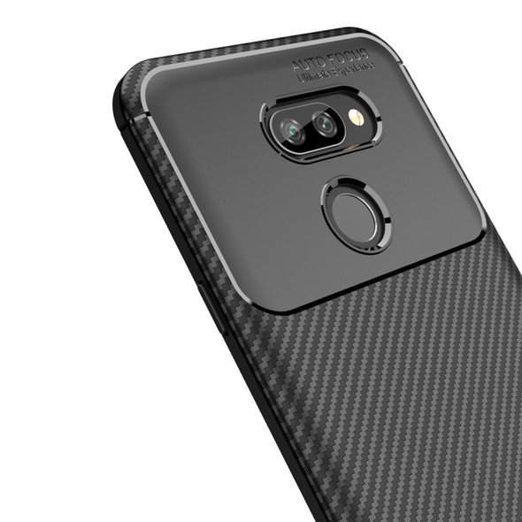 For LG K40S Beetle Series Carbon Fiber Texture Shockproof TPU Cas(Black)