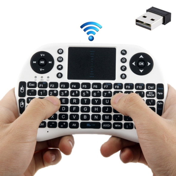 Rii 2.4GHz 92 Keys Mini Wireless Keyboard Mouse Combo with Touchpad(White)