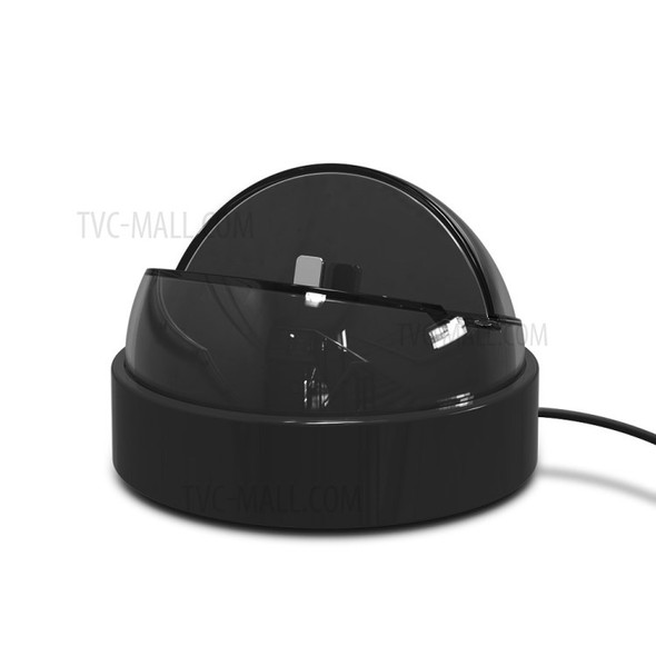 3-IN-1 Type-C+Lightning+Micro USB Plugs Charging Station Multi-function Charger - Black