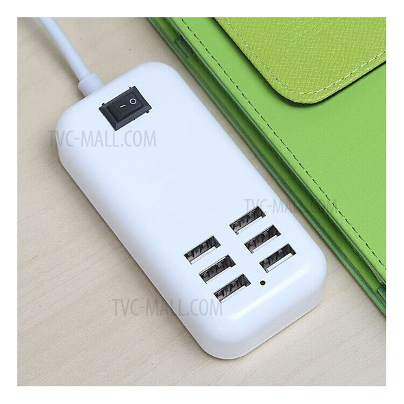 6-Port USB Charging Station Wall Charger AC Power Adapter - US Plug