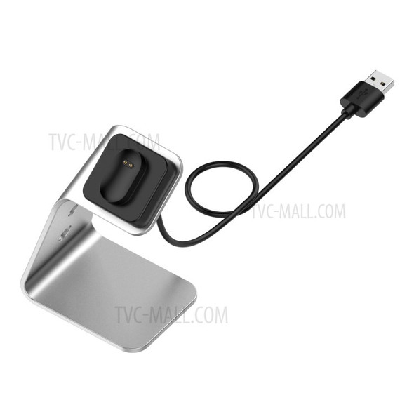 Aluminum Alloy USB Charging Dock Bracket Charging Cradle Stand for Fitbit Inspire/Inspire HR/Ace2 Smart Bracelet - Silver