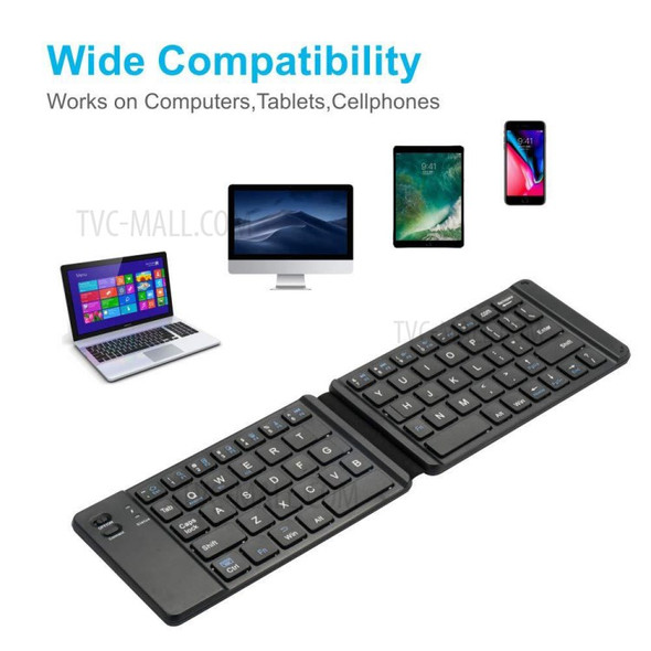 F68 Folding Bluetooth Keyboard 65 Keys Wireless Keypad for Computer/Tablet/Smartphones