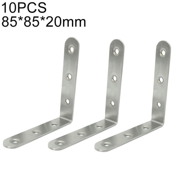 10 PCS Stainless Steel 90 Degree Angle Bracket, Corner Brace Joint Bracket Fastener Furniture Cabinet Screens Wall (85mm)