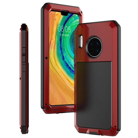 For Huawei Mate 30 Shockproof Waterproof Silicone + Metal Protective Case(Red)