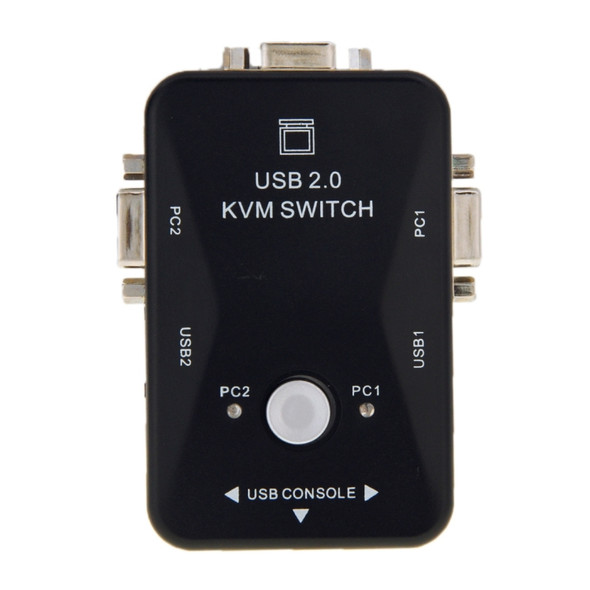 KVM-21UA 2 Ports USB KVM Switch Box with Control Button for PC Keyboard Mouse Monitor(Black)