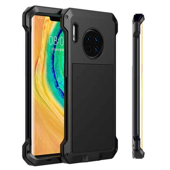 For Huawei Mate 30 Pro Shockproof Waterproof Silicone + Metal Protective Case(Black)