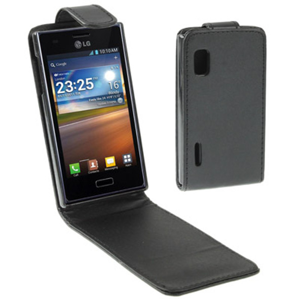 Vertical Flip Holster for LG Optimus L5 (Black)