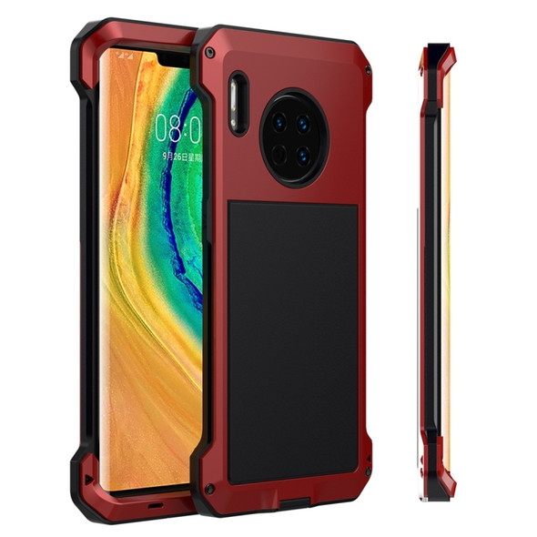 For Huawei Mate 30 Pro Shockproof Waterproof Silicone + Metal Protective Case(Red)