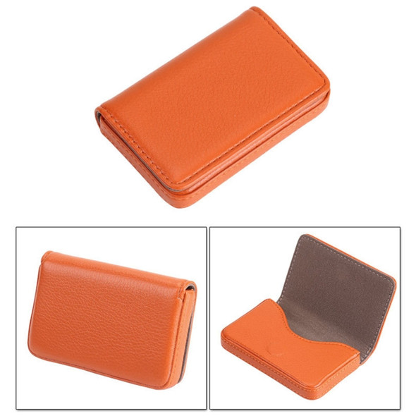 2 PCS Premium PU Leather Business Card Case with Magnetic Closure, Size: 10*6.5*1.7cm(Orange)