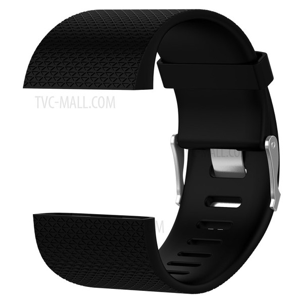 Soft TPE Wrist Watch Strap with Installation Tools for Fitbit Surge - Black, Size: S